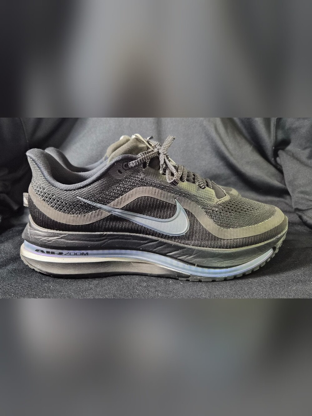 Men's Nike Pegasus Premium "Black Metallic Silver" Running Shoes Sz. 11